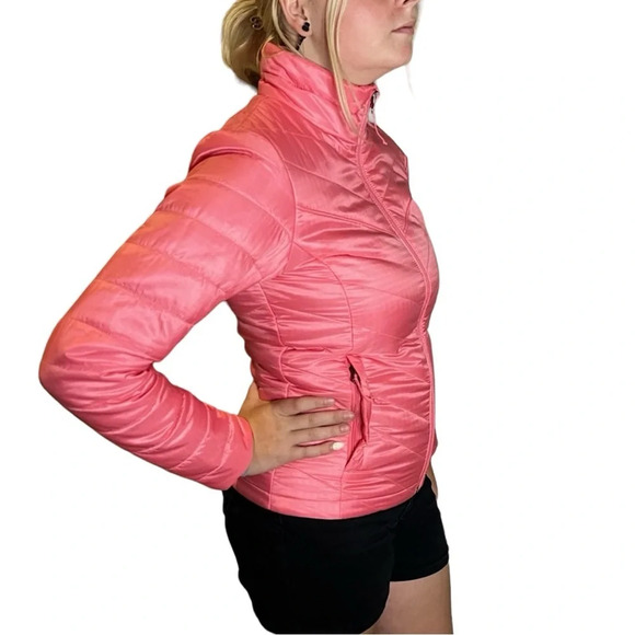 COLUMBIA Morning Light - Bubblegum Pink Quilted Jacket SZ XS Fitted Full Zip - Picture 6 of 8